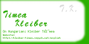 timea kleiber business card